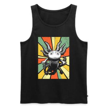 Axolotl Fish Coucher de soleil Axolotl Lover I Retro Axolotl - Débardeur bio Premium Homme - noir - Devant - Michal (187cm)