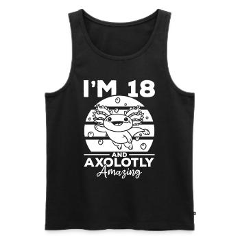 Axolotl I'm 18 And Axolotly Amazing - Axolotl - Men's Premium Organic Tank Top - black - Front - Michal (187cm)