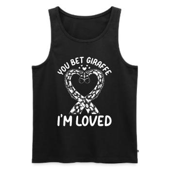 You Bet Giraffe I'm Loved - Cute Giraffes - Männer Premium Bio Tank Top - Schwarz - Vorne - Michal (187cm)