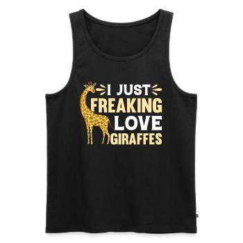 Zoo Girafe I Just Freaking Love Girafes - Débardeur bio Premium Homme - noir - Devant - Michal (187cm)