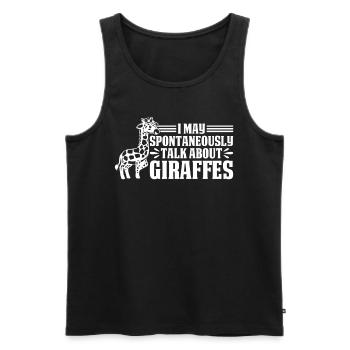 Girafe Je peux parler spontanément des girafes - Débardeur bio Premium Homme - noir - Devant - Michal (187cm)