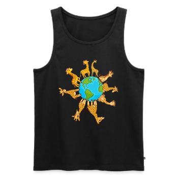 Giraffe Earth Day Giraffes Earth Day Giraffes - Männer Premium Bio Tank Top - Schwarz - Vorne - AI Model Male 178 light (178cm)