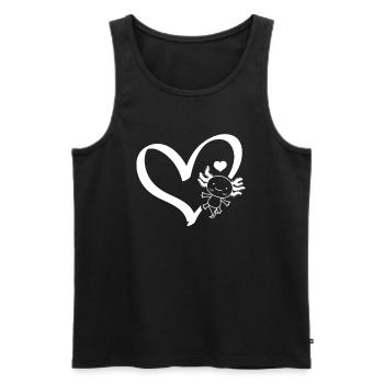 Axolotl Heart Kawaii Axolotl Lover Cute Axolotl - Men's Premium Organic Tank Top - black - Front - Michal (187cm)