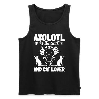 Axolotl Enthusiast And Cat Lover - Männer Premium Bio Tank Top - Schwarz - Vorne - Michal (187cm)