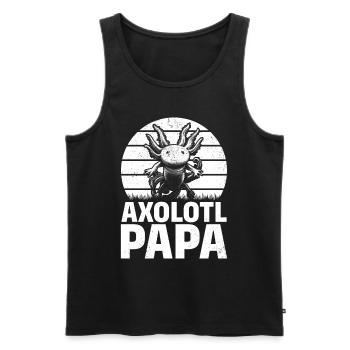 Axolotl Papa Kawaii Axolotl Lover Axolotl Papa - Men's Premium Organic Tank Top - black - Front - Michal (187cm)