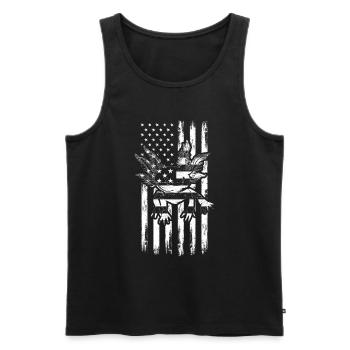 Axolotl American Flag Axolotl America Flag - Männer Premium Bio Tank Top - Schwarz - Vorne - Michal (187cm)
