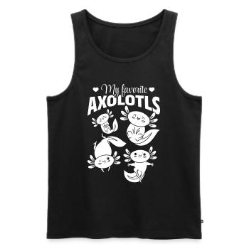 Axolotls mignons - Mes Axolotls préférés - Axolotls - Débardeur bio Premium Homme - noir - Devant - Michal (187cm)