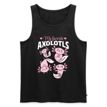 Kawaii Axolotls Mignon Axolotls - Débardeur bio Premium Homme - noir - Devant - Michal (187cm)