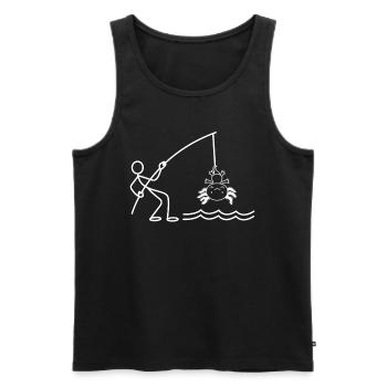 Funny Axolotl Stick Figure Axolotl Fishing - Männer Premium Bio Tank Top - Schwarz - Vorne - AI Model Male 178 light (178cm)