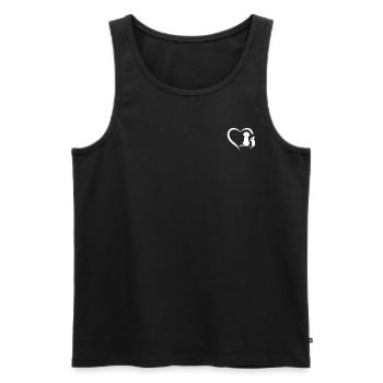 Dog Puppy and Baby Cat Heart - Animal Dog & Cat He - Men's Premium Organic Tank Top - black - Front - Michal (187cm)