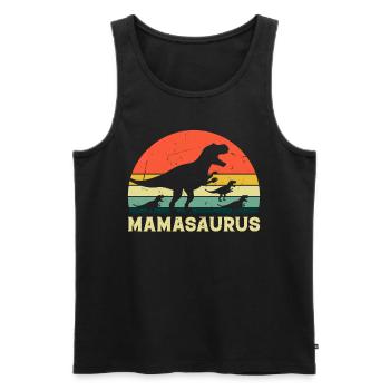Mamasaurus avec trois enfants - Mama Dinosaur Mamasau - Débardeur bio Premium Homme - noir - Devant - Michal (187cm)