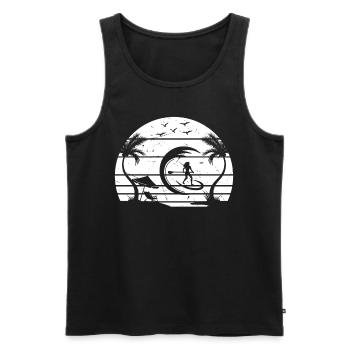 Surfer Girls Stand Up Paddle Board - Water Sports - Männer Premium Bio Tank Top - Schwarz - Vorne - Michal (187cm)