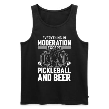 Pickleballer - Everything In Moderation Except Pic - Männer Premium Bio Tank Top - Schwarz - Vorne - AI Model Male 178 light (178cm)