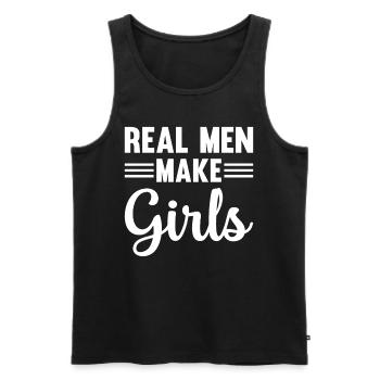 Daddy Paternity - Real Men Make Girls - New Daddy - Men's Premium Organic Tank Top - black - Front - Michal (187cm)