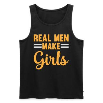 New Daddy To Be - Real Men Make Girls - Daddy Godfather - Men's Premium Organic Tank Top - black - Front - Michal (187cm)