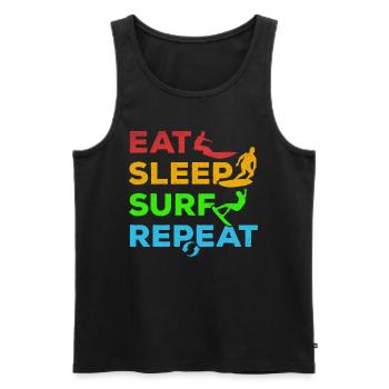Surf Eat Sleep Surf Repeat - Surfeur de vagues - Débardeur bio Premium Homme - noir - Devant - Michal (187cm)