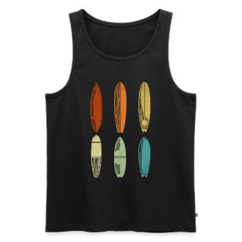 Surfing Surfboards - Water Surfer Surfboard - Männer Premium Bio Tank Top - Schwarz - Vorne - AI Model Male 178 light (178cm)