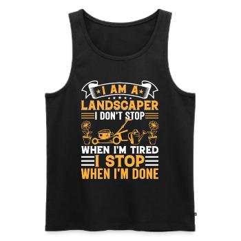 Landscaping Gardener Gardening Plant Garden Landsc - Men's Premium Organic Tank Top - black - Front - Michal (187cm)