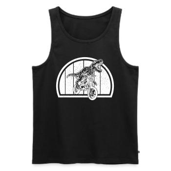Motocross Dinosaur Dirtbike Dino - Dirt Bike Dinos - Men's Premium Organic Tank Top - black - Front - AI Model Male 178 light (178cm)