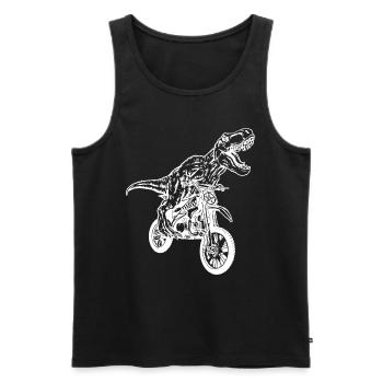 Dirt Bike Dinosaur Dirtbike Dino - Motocross Dinos - Men's Premium Organic Tank Top - black - Front - AI Model Male 178 light (178cm)