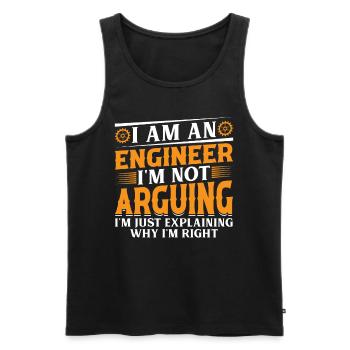 Je suis un ingénieur que je ne discute pas - Engineering Fun - Débardeur bio Premium Homme - noir - Devant - AI Model Male 178 light (178cm)