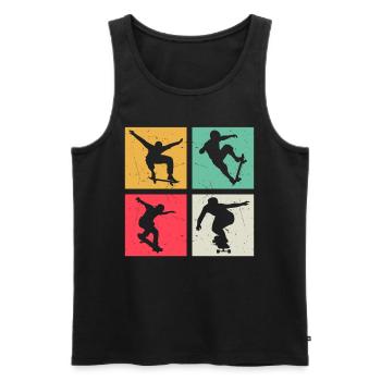 Skateboard Skateboarder Enfants Skateboard Skater - Débardeur bio Premium Homme - noir - Devant - AI Model Male 178 light (178cm)