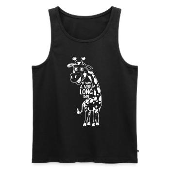 Cute Giraffe Lover - It Was A Very Long Day - Funn - Men's Premium Organic Tank Top - black - Front - AI Model Male 178 light (178cm)