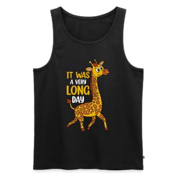 Funny Giraffe Lover - It Was A Very Long Day - Gir - Men's Premium Organic Tank Top - black - Front - Michal (187cm)