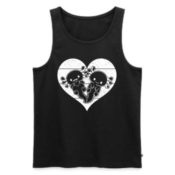 Kawaii Axolotl Cute Axolotl Lover I Axolotl Heart - Men's Premium Organic Tank Top - black - Front - Michal (187cm)