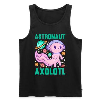 Axolotl Lover Funny Astronaut Axolotl - Men's Premium Organic Tank Top - black - Front - Michal (187cm)