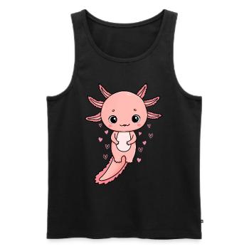 Axolotl Kawaii Axolotl Lover Cute Axolotl - Men's Premium Organic Tank Top - black - Front - Michal (187cm)