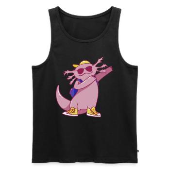 Axolotl Danse Drôle Dabbing Axolotl - Débardeur bio Premium Homme - noir - Devant - Michal (187cm)