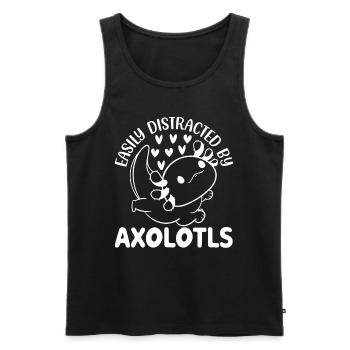 Axolotl Kawaii Axolotl Lover - Facilement distrait B - Débardeur bio Premium Homme - noir - Devant - Michal (187cm)
