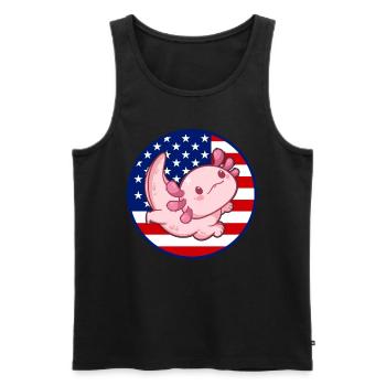 Axolotl American Flag Kawaii Axolotl US Flag Axolo - Männer Premium Bio Tank Top - Schwarz - Vorne - AI Model Male 178 light (178cm)