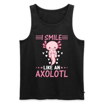 Mignon Axolotl Lover Kawaii Axolotl - Je souris comme un - Débardeur bio Premium Homme - noir - Devant - Michal (187cm)
