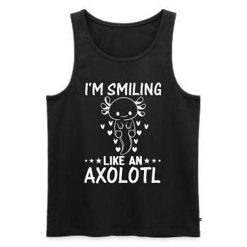 Axolotl Lover Kawaii Axolotl - Je souris comme un - Débardeur bio Premium Homme - noir - Devant - Michal (187cm)