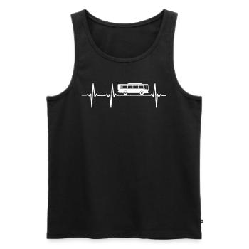 Schoolbus Driver School Bus Driver Heartbeat - Männer Premium Bio Tank Top - Schwarz - Vorne - AI Model Male 178 light (178cm)