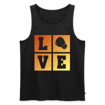 Boxing LOVE - Kickboxing Boxing Martial Arts Boxin - Männer Premium Bio Tank Top - Schwarz - Vorne - Michal (187cm)