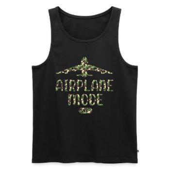 Mode avion sur l’avion de passagers Airport Pilot Pla - Débardeur bio Premium Homme - noir - Devant - AI Model Male 178 light (178cm)