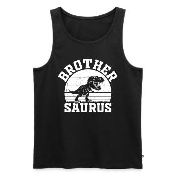 Frère Saurus Frère Dino Frère Frère - Débardeur bio Premium Homme - noir - Devant - AI Model Male 178 light (178cm)