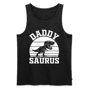 Dino Daddy Papasaurus Dinosaur Papa Dino Daddys - Men's Premium Organic Tank Top - black - Front - AI Model Male 178 light (178cm)