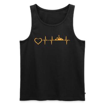 Mountain Hiking Mountain Trekking - Mountain Heart - Männer Premium Bio Tank Top - Schwarz - Vorne - AI Model Male 178 light (178cm)