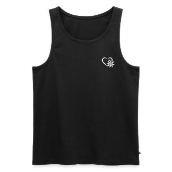 Fleur de cœur de montagne Edelweiss Fleur d’Edelweiss - - Débardeur bio Premium Homme - noir - Devant - Michal (187cm)