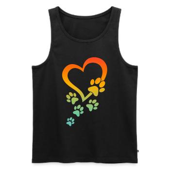 Dog Paw Heart Baby Dogs - Dog Paws Heart - Dog Paw - Men's Premium Organic Tank Top - black - Front - Michal (187cm)