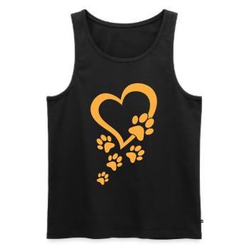 Dog Paw Heart Baby Dog Paws Heart - Dog Paw - Männer Premium Bio Tank Top - Schwarz - Vorne - AI Model Male 178 light (178cm)