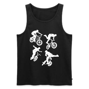 Vélo BMX - Vélo BMX Cyclisme BMX - Débardeur bio Premium Homme - noir - Devant - Michal (187cm)