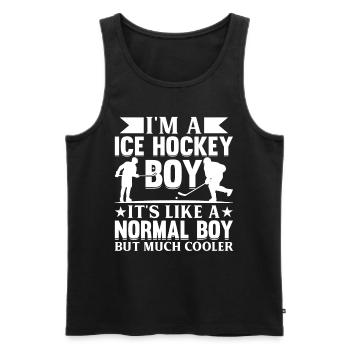 Ice Hockey Kids Ice Hockey Boy Ice Hockey Player B - Männer Premium Bio Tank Top - Schwarz - Vorne - Michal (187cm)