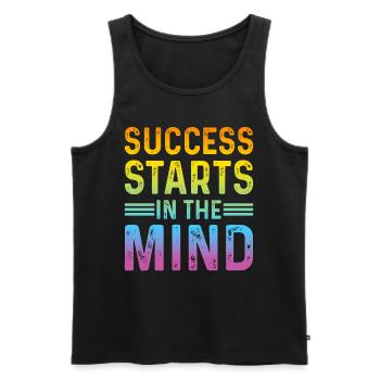 Success Starts In The Mind Motivational Entreprene - Männer Premium Bio Tank Top - Schwarz - Vorne - AI Model Male 178 light (178cm)