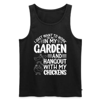 Jardinier de poulet - Jardinier Éleveur de poulets - Débardeur bio Premium Homme - noir - Devant - Michal (187cm)
