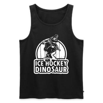 Ice Hockey Player Ice Hockey Dino - Ice Hockey Din - Männer Premium Bio Tank Top - Schwarz - Vorne - Michal (187cm)